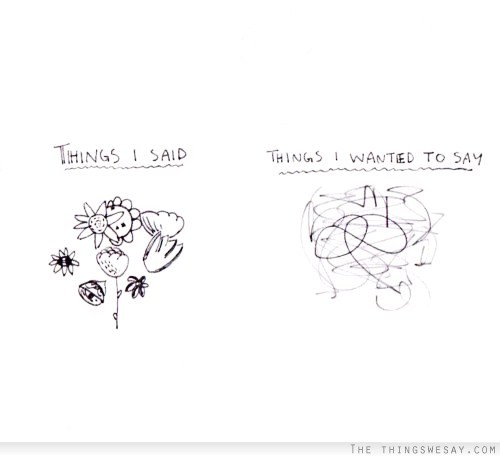 Things I said and things I wanted to say