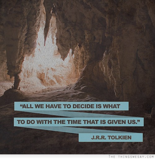 All we have to decide is what to do with the time that is given us