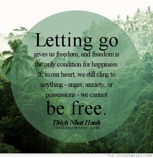 Letting go gives us freedom and freedom is the only condition for happiness if in our heart we still cling to anything anger anxiety or possessions we cannot be free