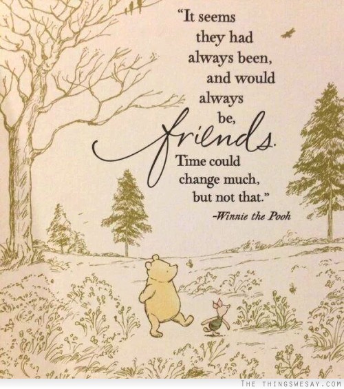 It seems they had always been and would always be friends time could change much but not that