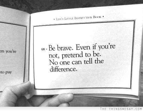 Be brave even if you're not pretend to be no one can tell the difference