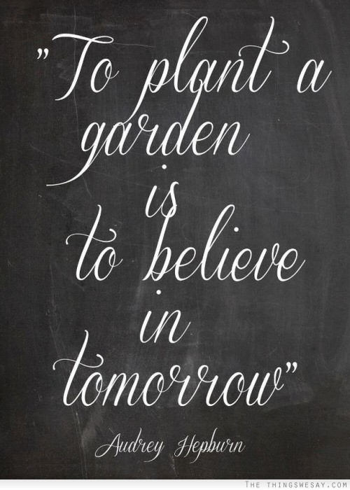 To plant a garden is to believe in tomorrow