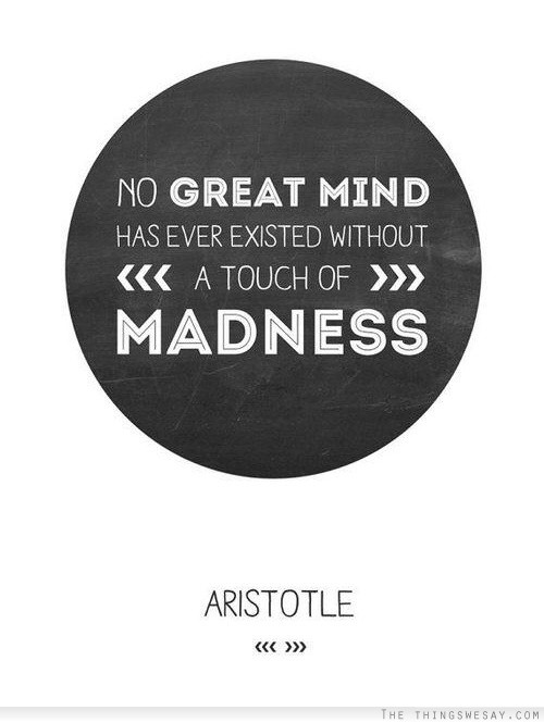 No great mind has ever existed without a touch of madness