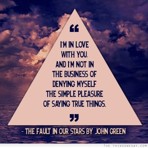 I'm in love with you and I'm not in the business of denying myself the simple pleasure of saying true things