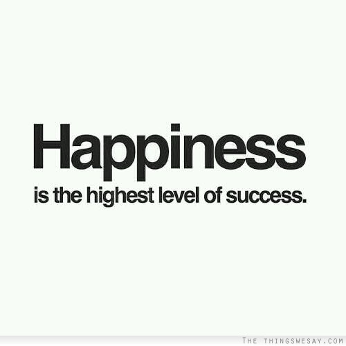 Happiness is the highest level of success