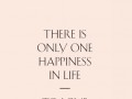 There is only one happiness in life to love and be loved