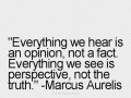 Everything we hear is an opinion not a fact everything we see is perspective not the truth