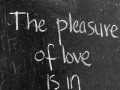 The pleasure of love is in loving