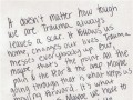 It doesn't matter how tough we are trauma always leaves a scar it follows us home changes our lives trauma messes everybody up