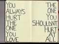 You always hurt the one you love the one you shouldn't hurt at all