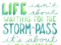 Life isn't about waiting for the storm to pass it's about learning to dance in the rain