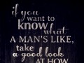 If you want to know what a man's like take a good look at how he treats his inferiors not his equals