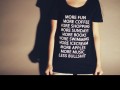 More fun more coffee more shopping more Sundays more books more swimming more ice cream more apples more music less bullshit