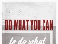 Do what you can to do what you love