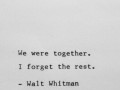 We were together I forget the rest